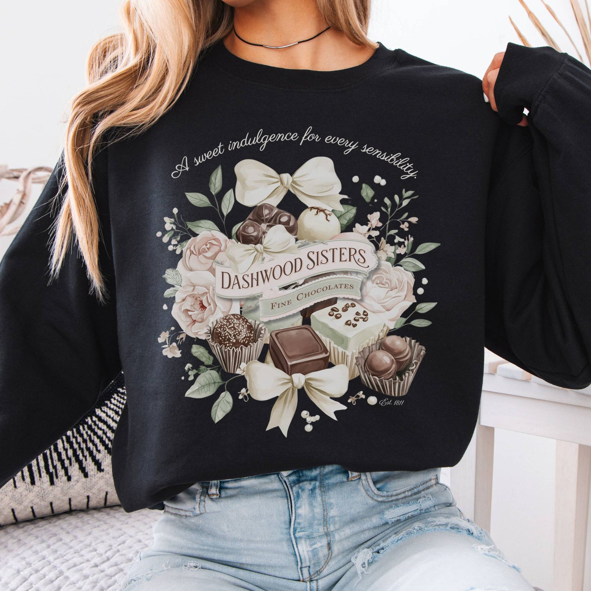Sweatshirt Dashwood Sisters Fine Chocolates Sense & Sensibility Sweatshirt The Mystic Eden