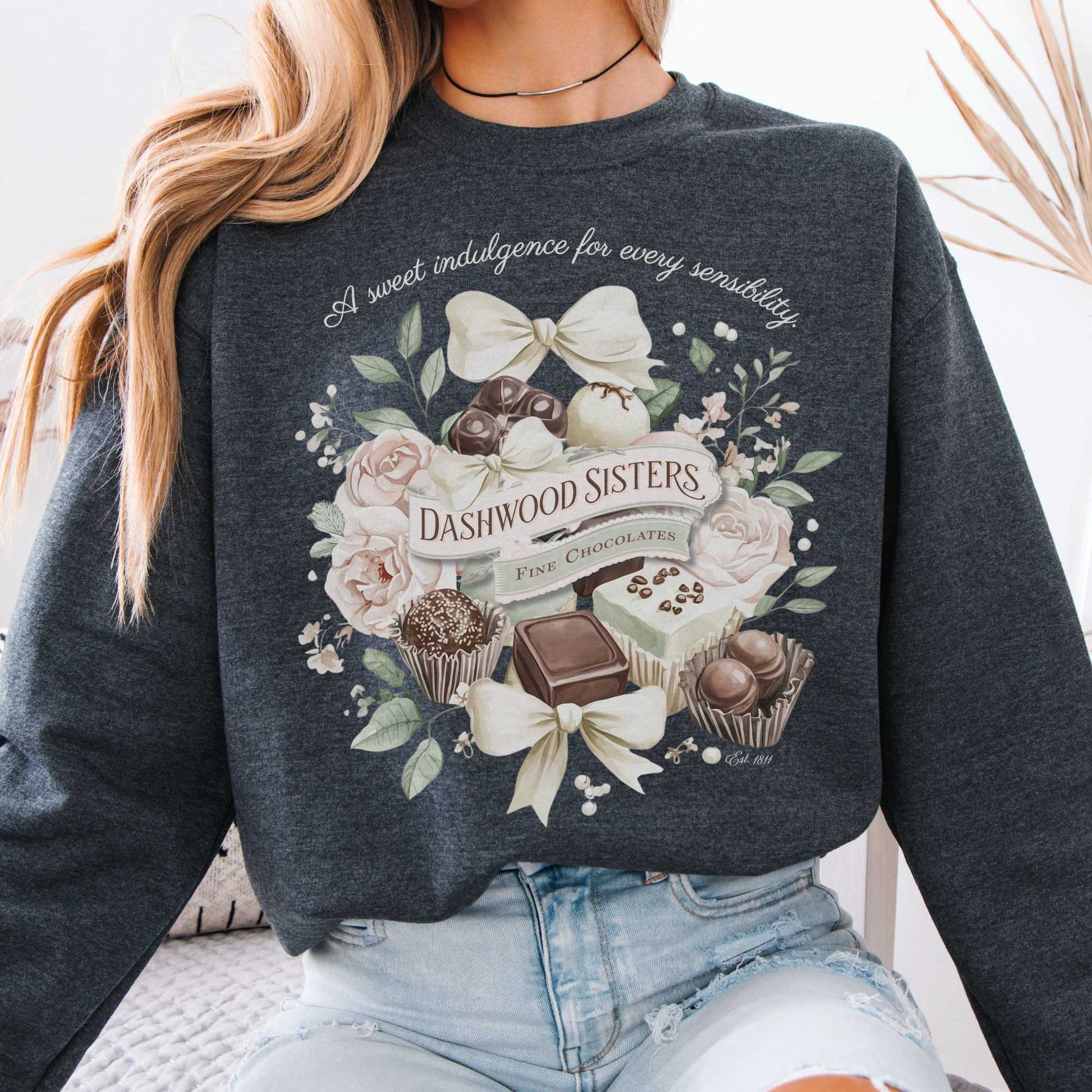 Sweatshirt Dashwood Sisters Fine Chocolates Sense & Sensibility Sweatshirt The Mystic Eden