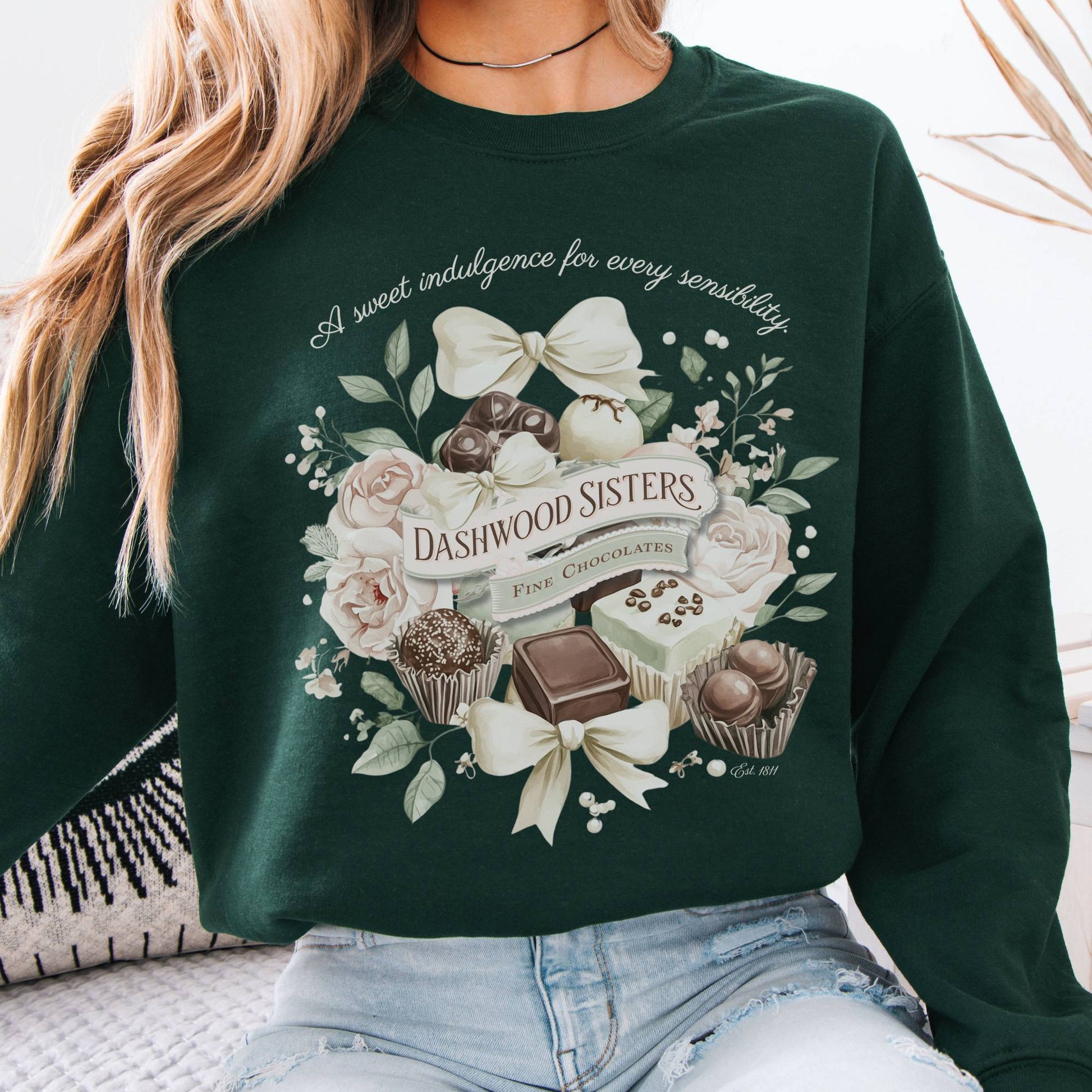 Sweatshirt Dashwood Sisters Fine Chocolates Sense & Sensibility Sweatshirt The Mystic Eden