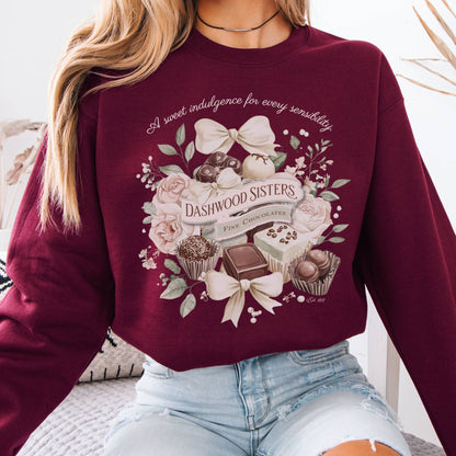 Sweatshirt Dashwood Sisters Fine Chocolates Sense & Sensibility Sweatshirt The Mystic Eden