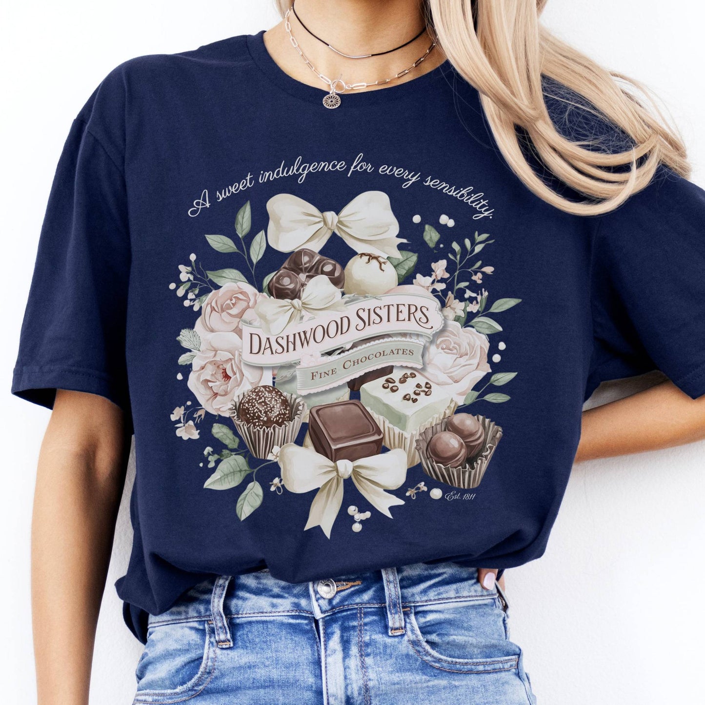 T-Shirts Dashwood Sisters Fine Chocolates Sense & Sensibility T-Shirt The Mystic Eden
