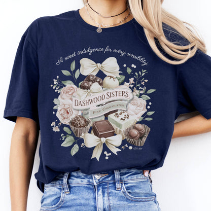 T-Shirts Dashwood Sisters Fine Chocolates Sense & Sensibility T-Shirt The Mystic Eden
