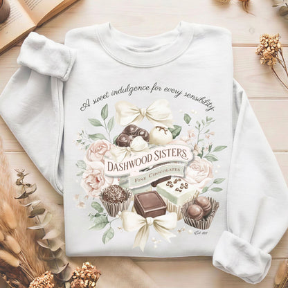 Sweatshirt White / S Dashwood Sisters Fine Chocolates Sense & Sensibility Sweatshirt The Mystic Eden