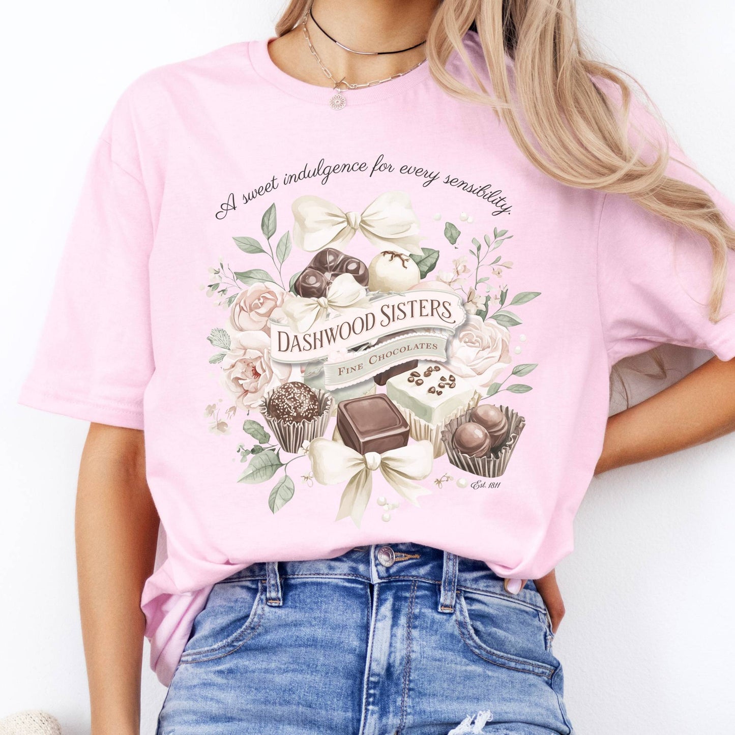 T-Shirts Dashwood Sisters Fine Chocolates Sense & Sensibility T-Shirt The Mystic Eden