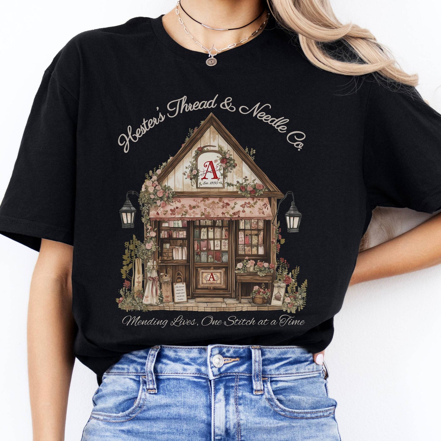 T-Shirts Hester's Thread & Needle Co. Scarlet Letter T-Shirt The Mystic Eden