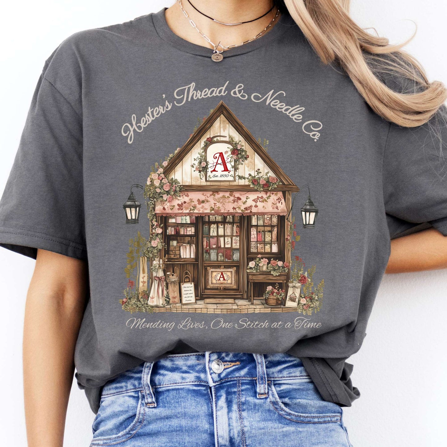 T-Shirts Hester's Thread & Needle Co. Scarlet Letter T-Shirt The Mystic Eden