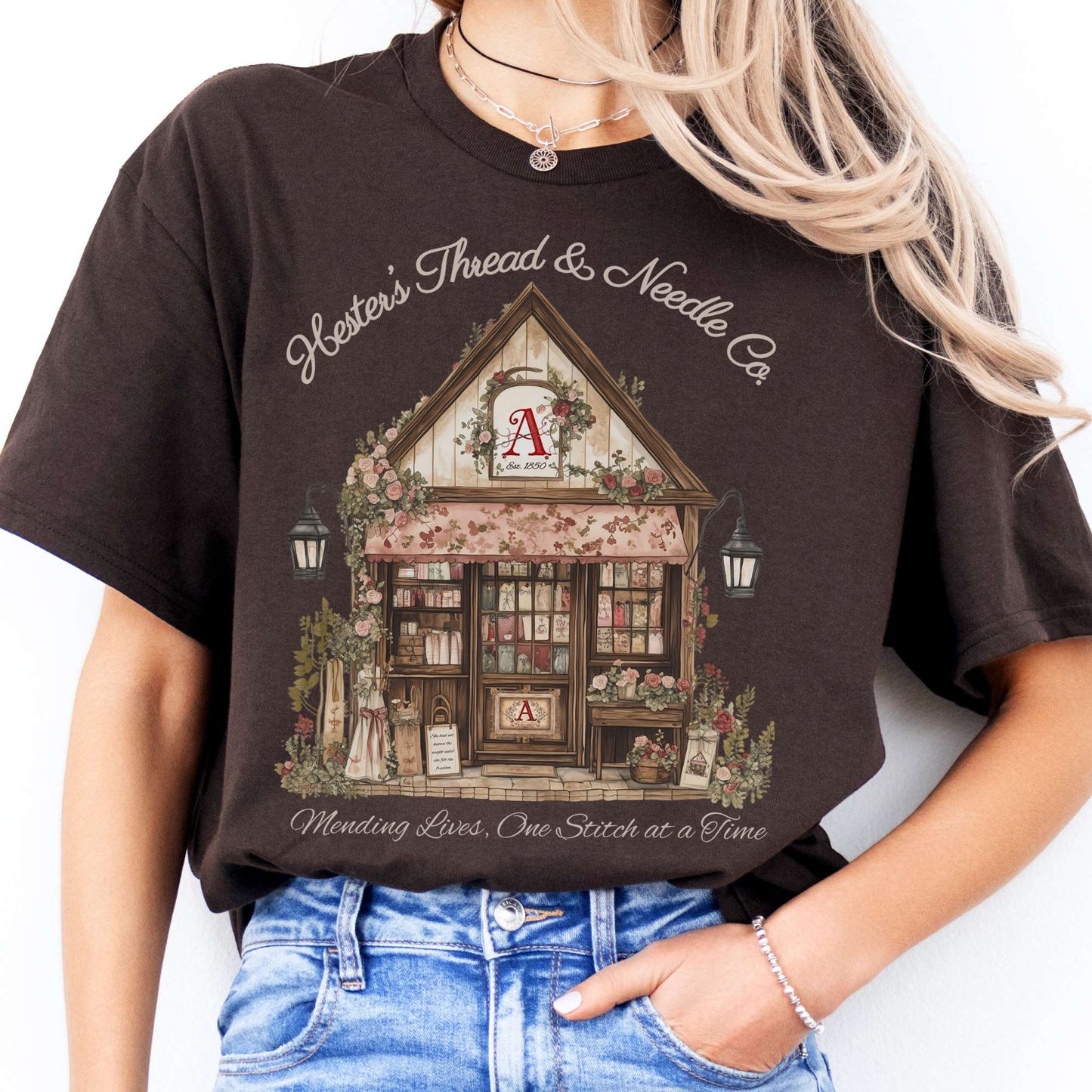 T-Shirts Hester's Thread & Needle Co. Scarlet Letter T-Shirt The Mystic Eden