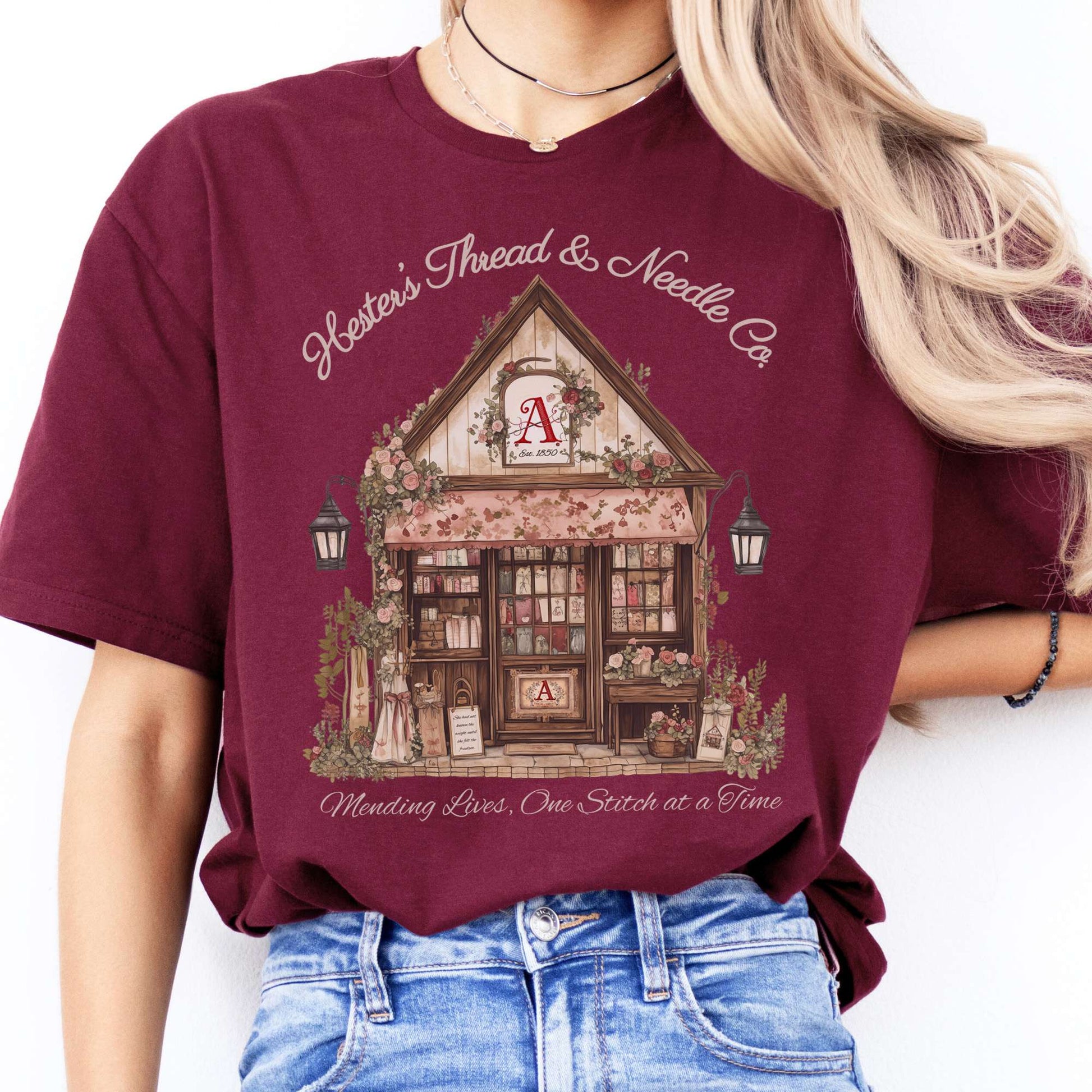 T-Shirts Hester's Thread & Needle Co. Scarlet Letter T-Shirt The Mystic Eden