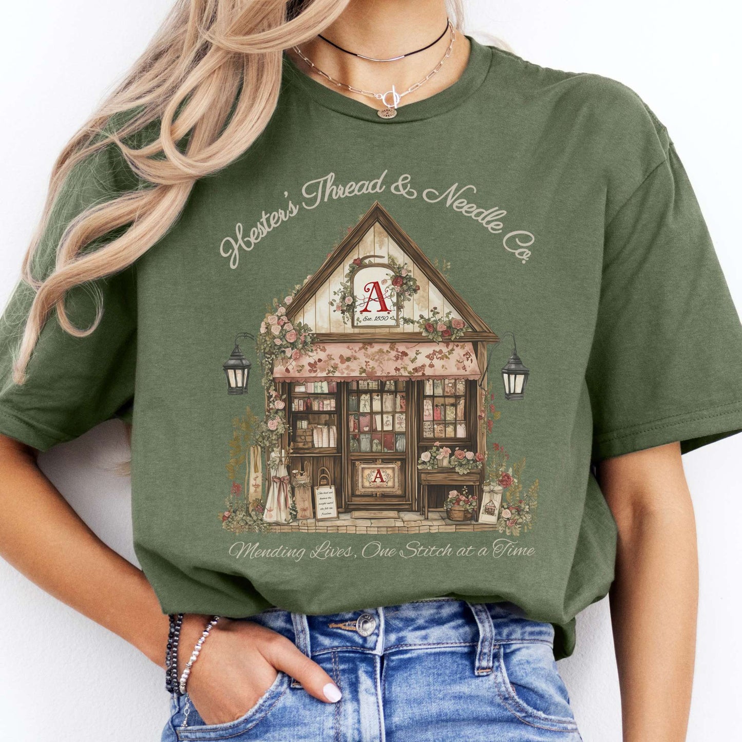 T-Shirts Hester's Thread & Needle Co. Scarlet Letter T-Shirt The Mystic Eden