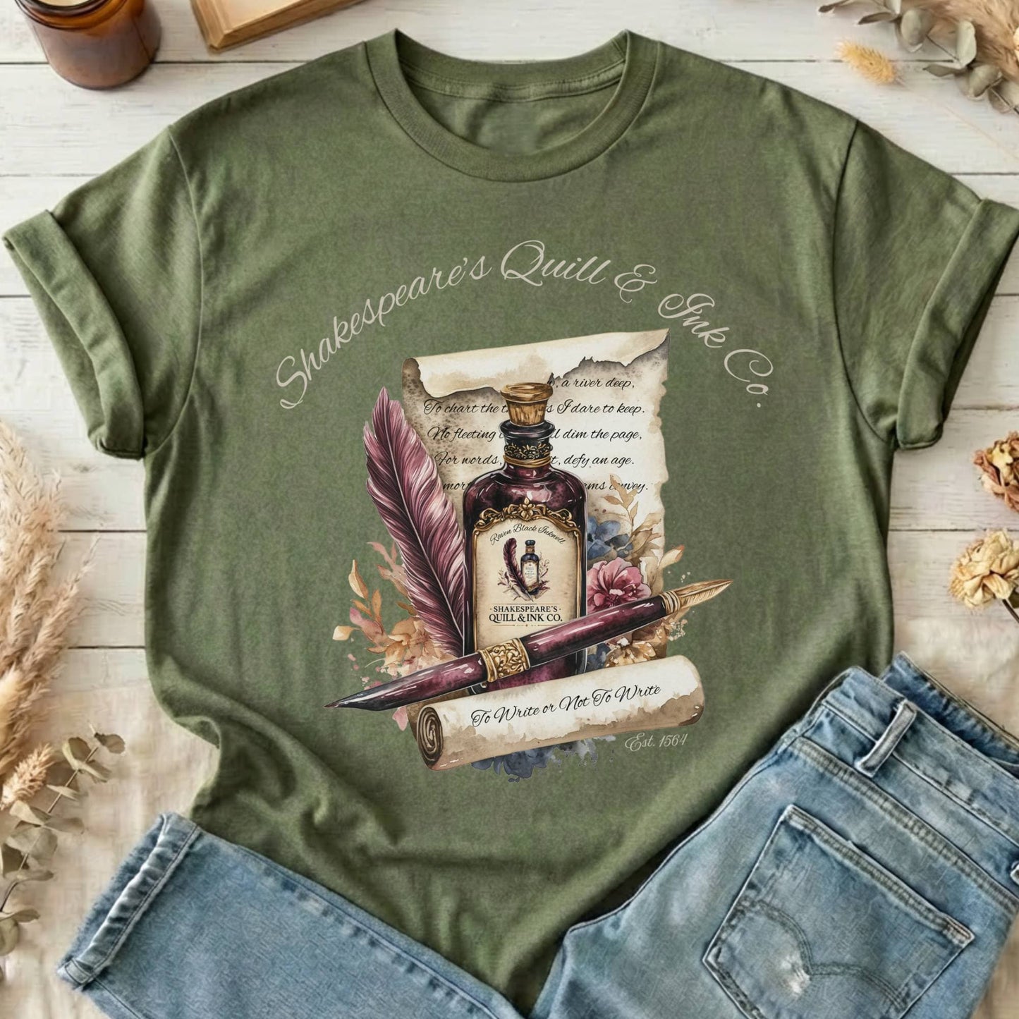 T-Shirts Military Green / S Shakespeare's Quill & Ink Co. T-Shirt The Mystic Eden