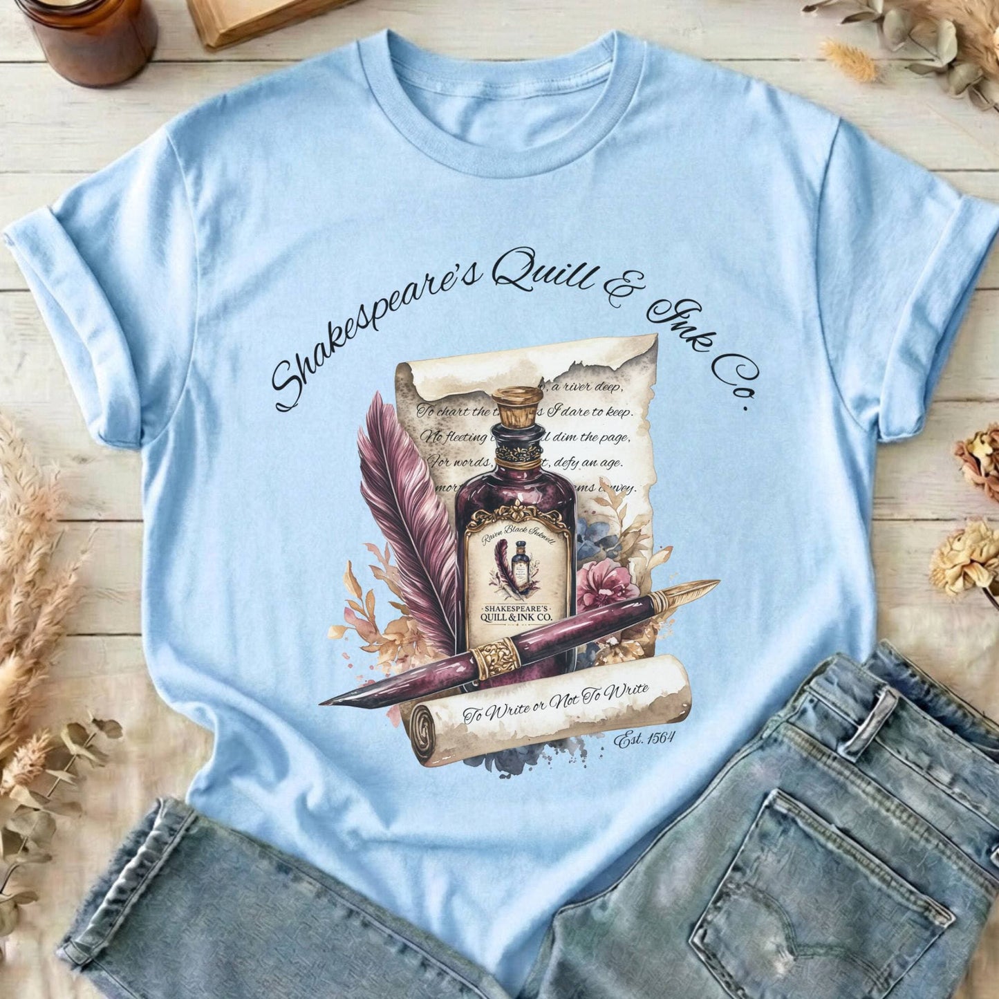 T-Shirts Light Blue / S Shakespeare's Quill & Ink Co. T-Shirt The Mystic Eden
