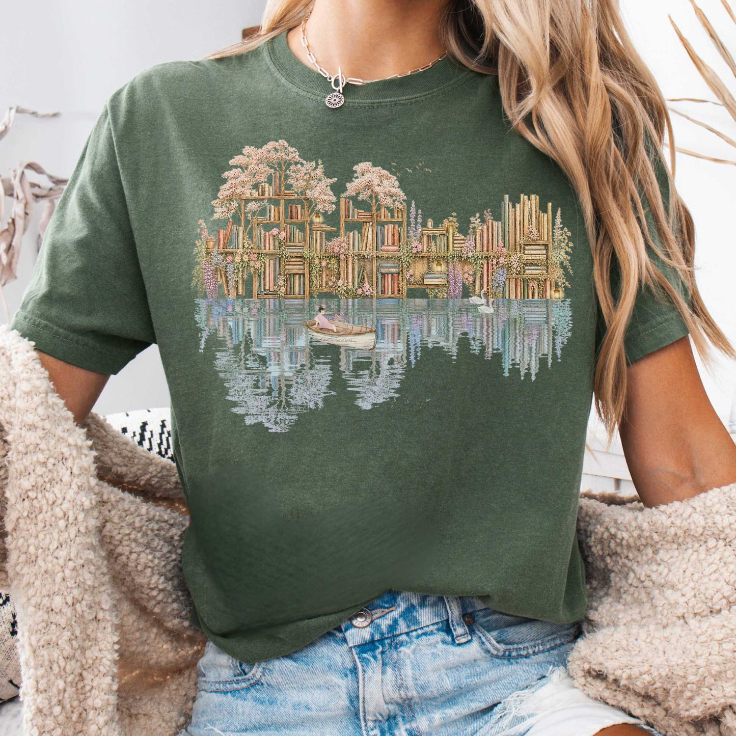 T-Shirt Moss / S The Floating Library T-Shirt The Mystic Eden