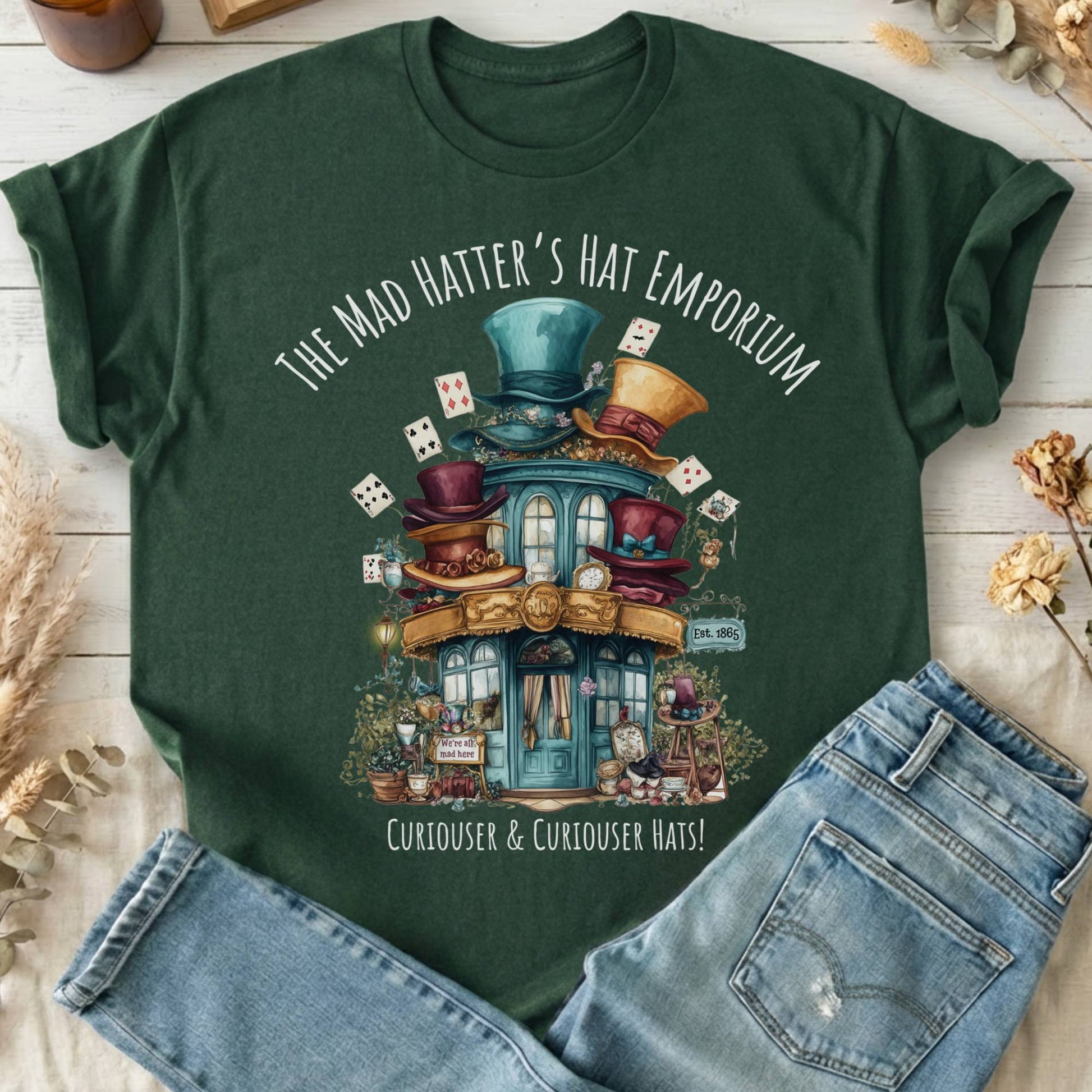 T-Shirts Forest Green / S The Mad Hatter's Hat Emporium T-Shirt The Mystic Eden