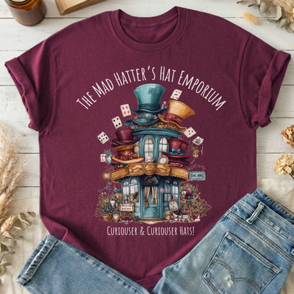 T-Shirts Maroon / S The Mad Hatter's Hat Emporium T-Shirt The Mystic Eden