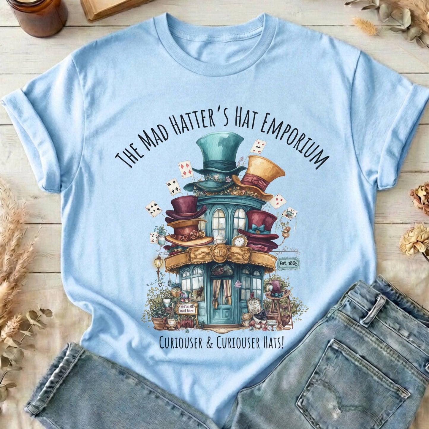 T-Shirts Light Blue / S The Mad Hatter's Hat Emporium T-Shirt The Mystic Eden
