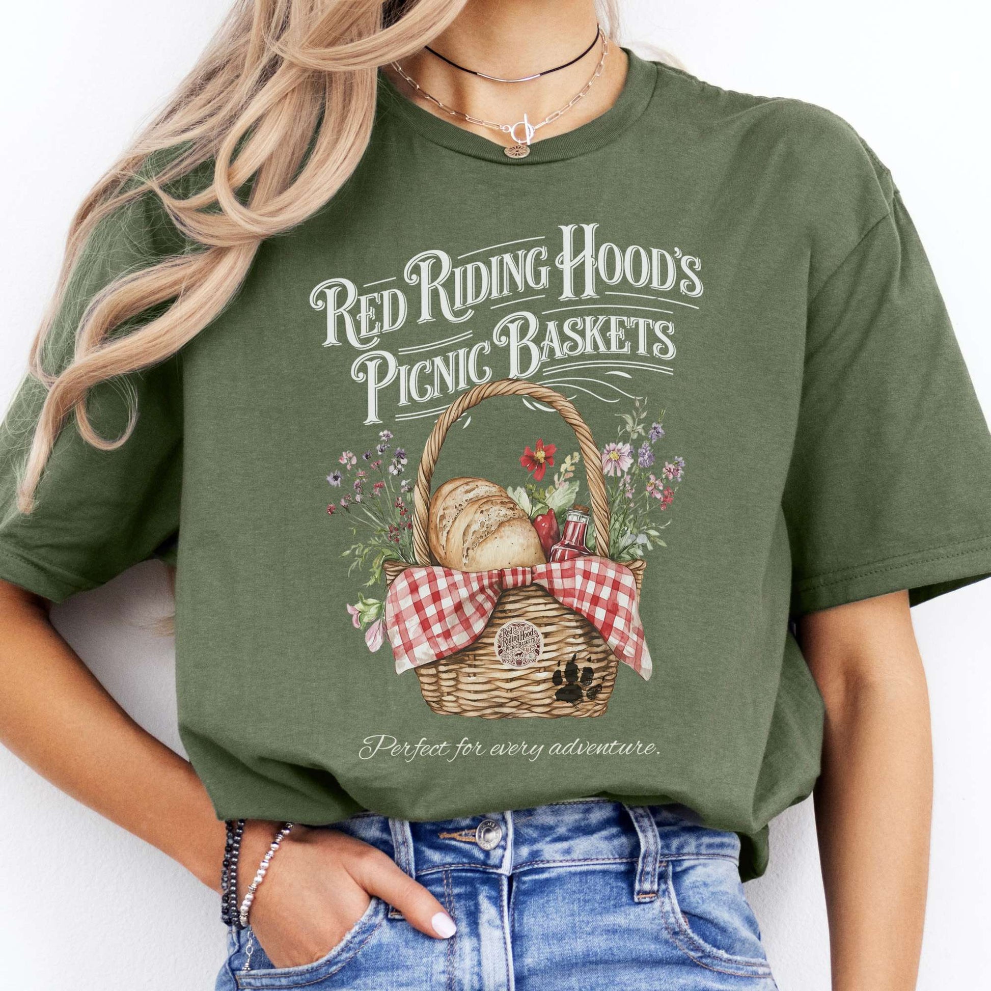 T-Shirts Red Riding Hood's Picnic Baskets T-Shirt The Mystic Eden