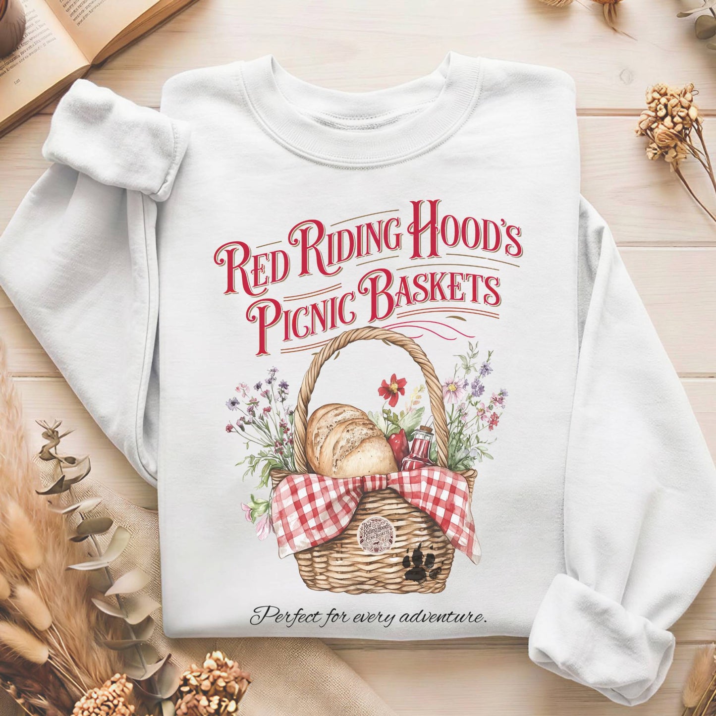 Sweatshirt White / S Red Riding Hood's Picnic Baskets Sweatshirt The Mystic Eden