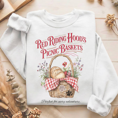 Sweatshirt White / S Red Riding Hood's Picnic Baskets Sweatshirt The Mystic Eden