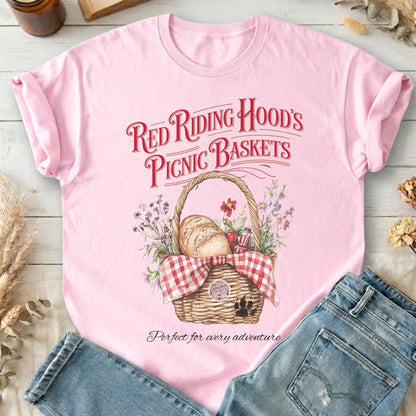 T-Shirts Light Pink / S Red Riding Hood's Picnic Baskets T-Shirt The Mystic Eden