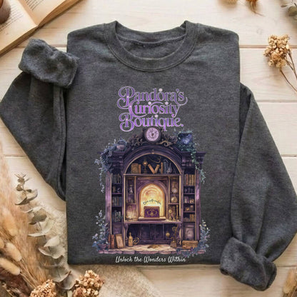Sweatshirt Dark Heather / S Pandora's Curiosity Boutique Sweatshirt The Mystic Eden