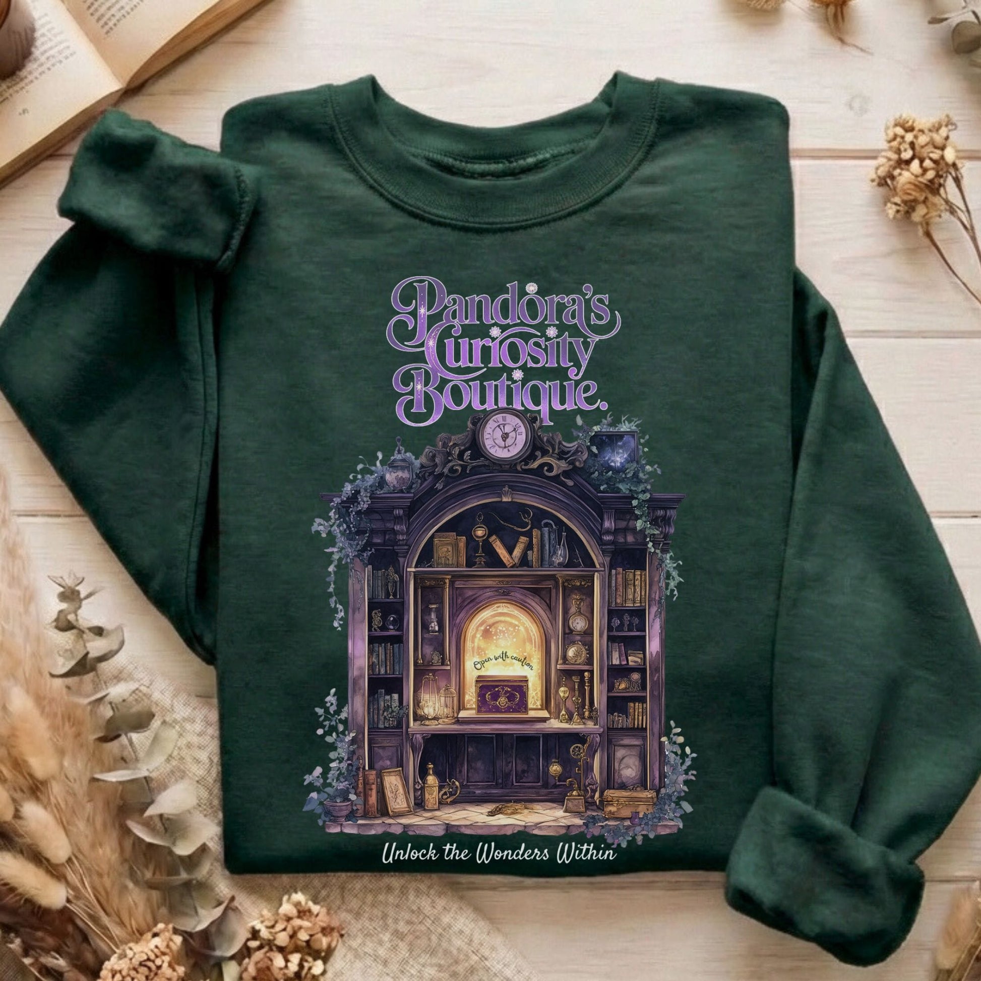 Sweatshirt Forest Green / S Pandora's Curiosity Boutique Sweatshirt The Mystic Eden