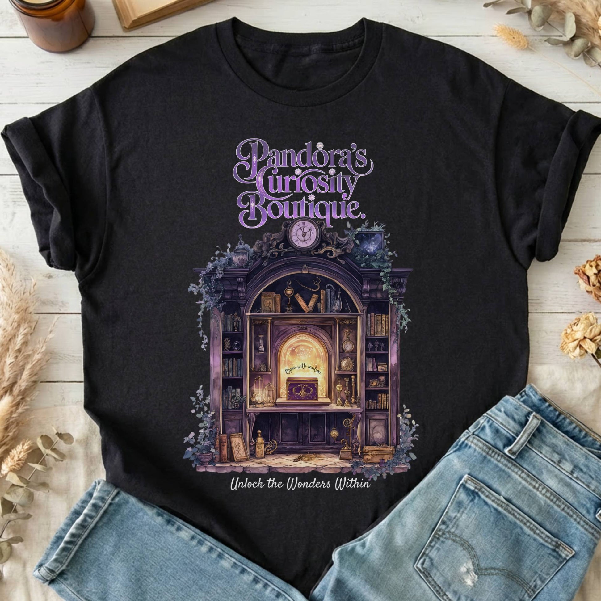 T-Shirts Black / S Pandora's Curiosity Boutique T-Shirt The Mystic Eden