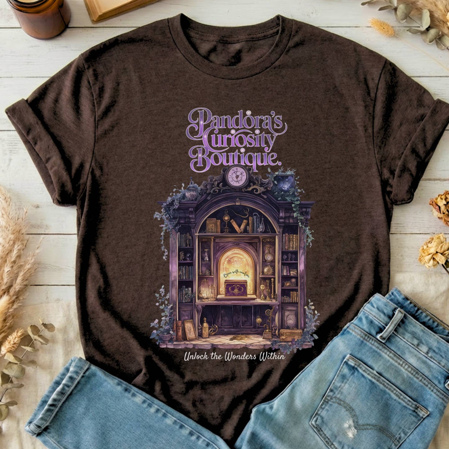 T-Shirts Dark Chocolate / S Pandora's Curiosity Boutique T-Shirt The Mystic Eden