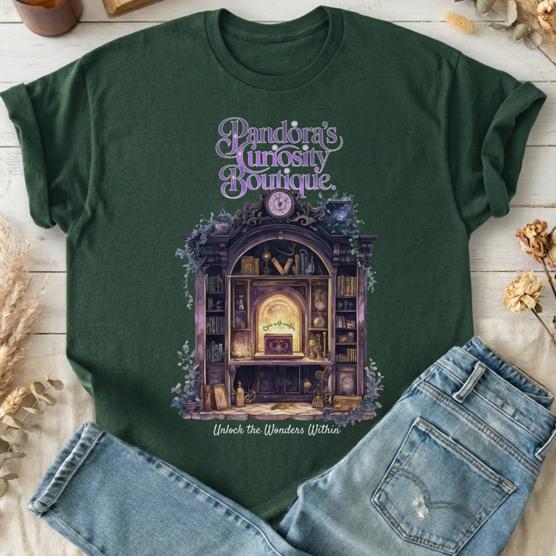 T-Shirts Forest Green / S Pandora's Curiosity Boutique T-Shirt The Mystic Eden