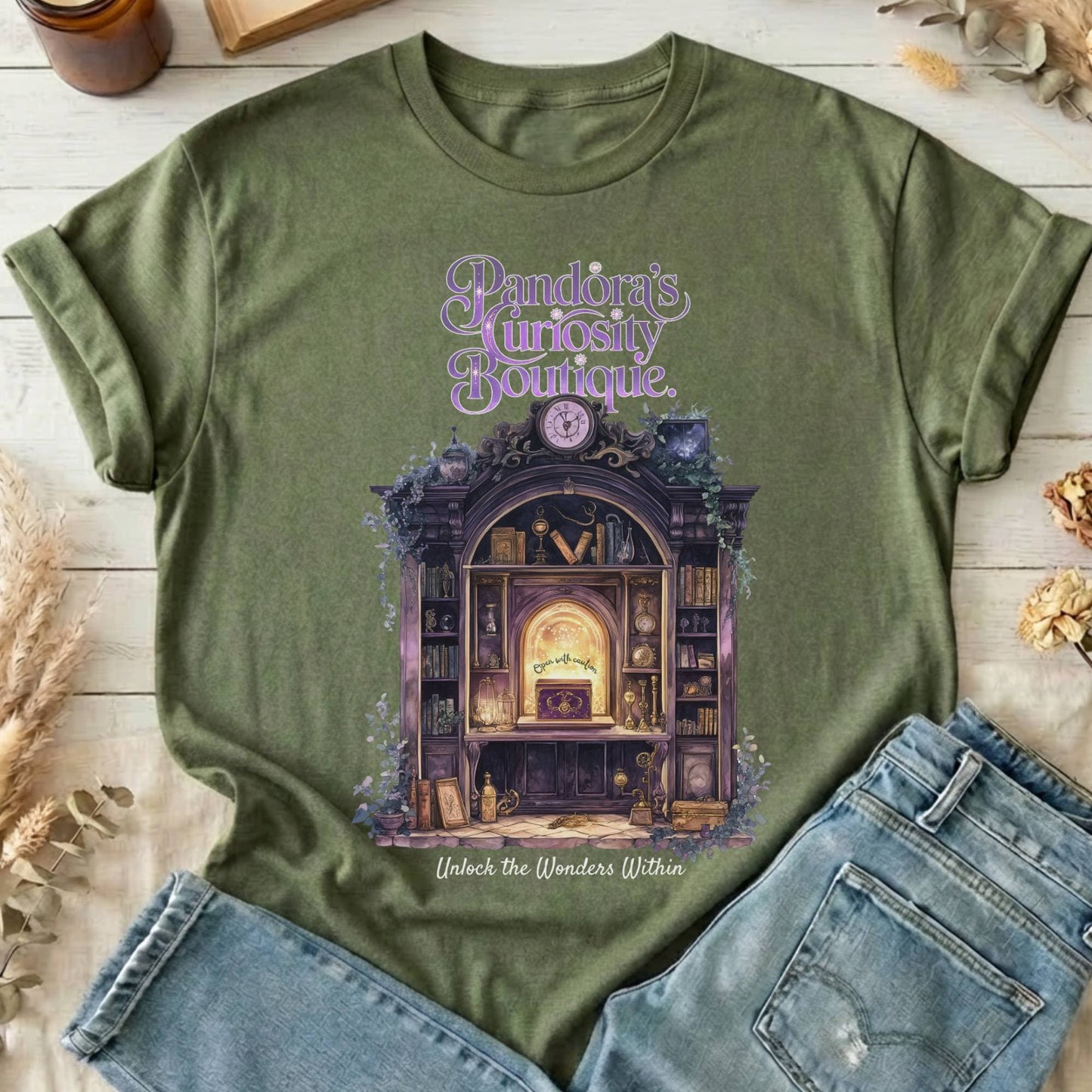 T-Shirts Military Green / S Pandora's Curiosity Boutique T-Shirt The Mystic Eden