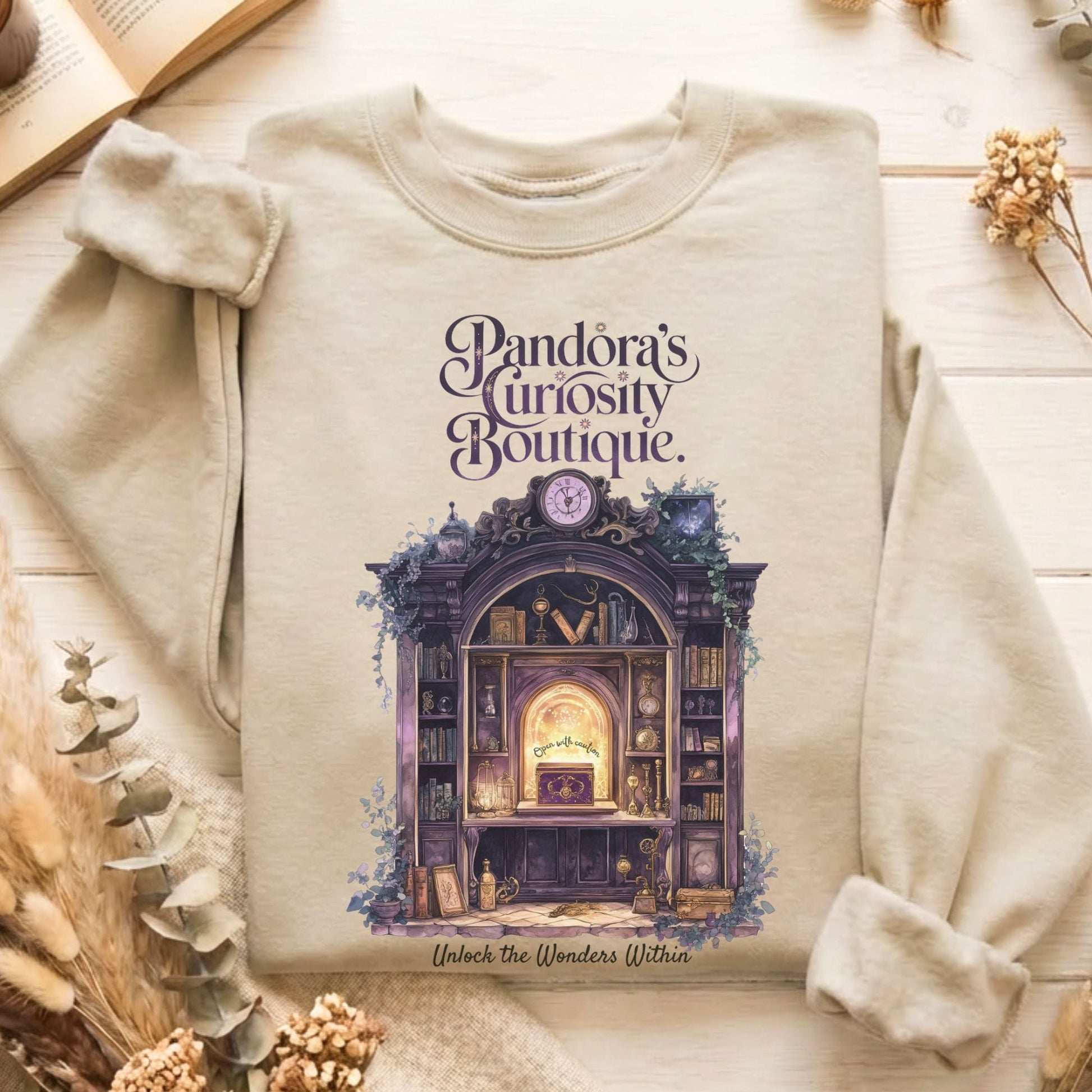 Sweatshirt Sand / S Pandora's Curiosity Boutique Sweatshirt The Mystic Eden