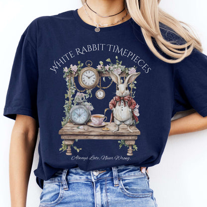 T-Shirts White Rabbit Timepieces Alice in Wonderland T-Shirt The Mystic Eden