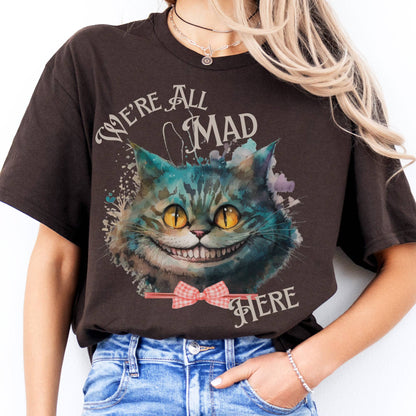 T-Shirt We're All Mad Here Cheshire Cat T-Shirt The Mystic Eden