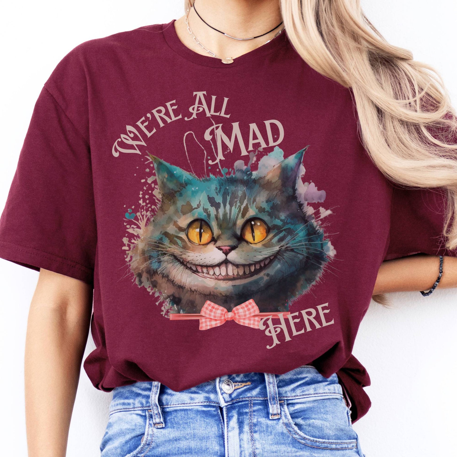 T-Shirt We're All Mad Here Cheshire Cat T-Shirt The Mystic Eden