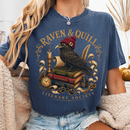 T-Shirt Denim / S Raven & Quill Literary Society T-Shirt The Mystic Eden
