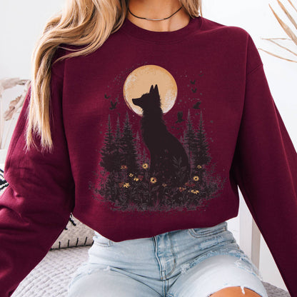 Sweatshirt Mystical Moonlit Fox Sweatshirt The Mystic Eden