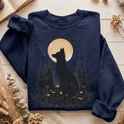 Sweatshirt Navy / S Mystical Moonlit Fox Sweatshirt The Mystic Eden