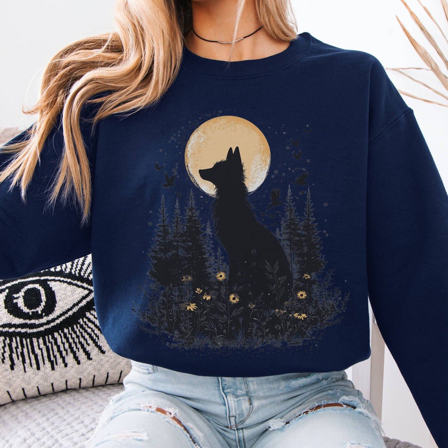 Sweatshirt Mystical Moonlit Fox Sweatshirt The Mystic Eden