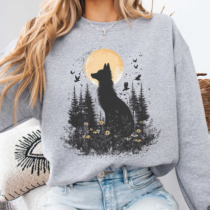 Sweatshirt Mystical Moonlit Fox Sweatshirt The Mystic Eden