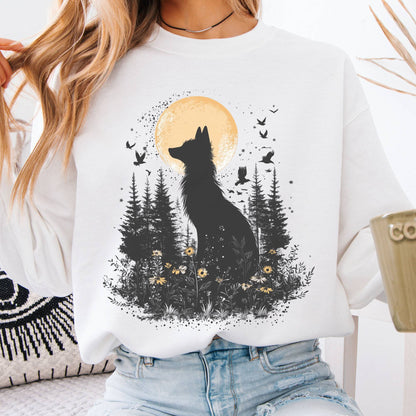 Sweatshirt Mystical Moonlit Fox Sweatshirt The Mystic Eden