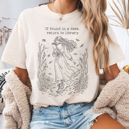 T-Shirt Ivory / S If Found in a Daze, Return to Library T-Shirt The Mystic Eden