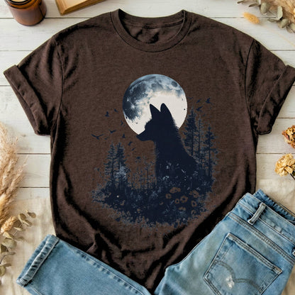 T-Shirts Dark Chocolate / S Moonlit Fox Silhouette T-Shirt The Mystic Eden