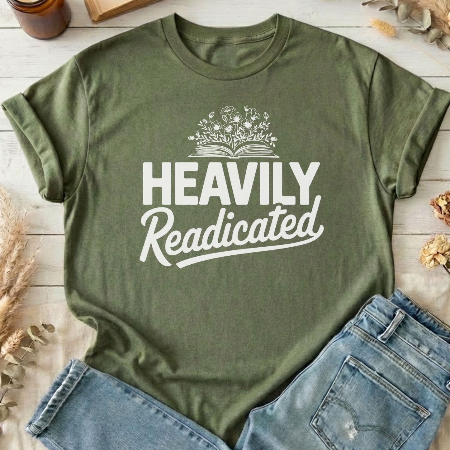 T-Shirts Military Green / S Heavily Readicated T-Shirt The Mystic Eden