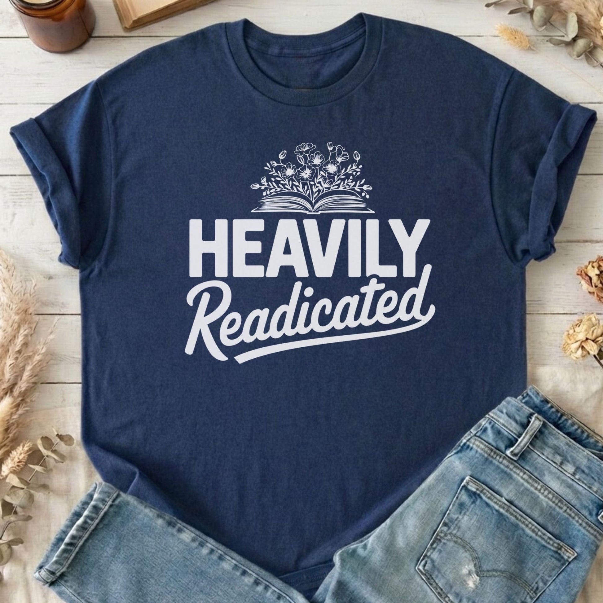 T-Shirts Navy / S Heavily Readicated T-Shirt The Mystic Eden