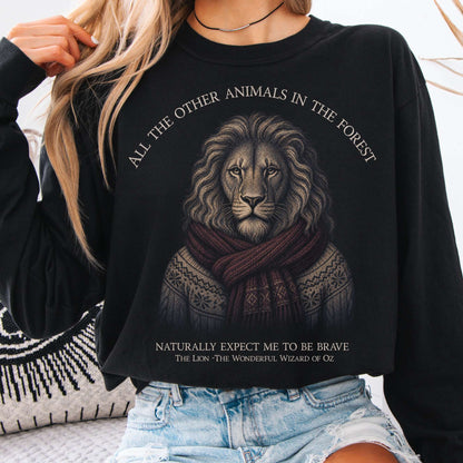 Long-sleeve Black / S All the Other Animals in the Forest Lion Oz Long Sleeve The Mystic Eden