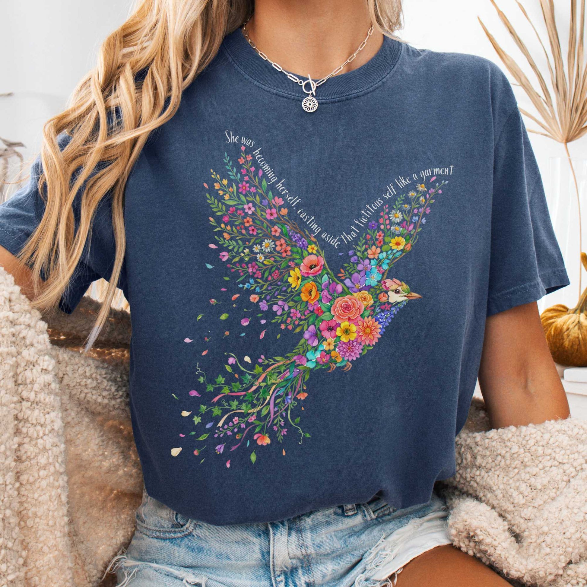 T-Shirt Denim / S She Was Becoming Herself Kate Chopin T-Shirt The Mystic Eden