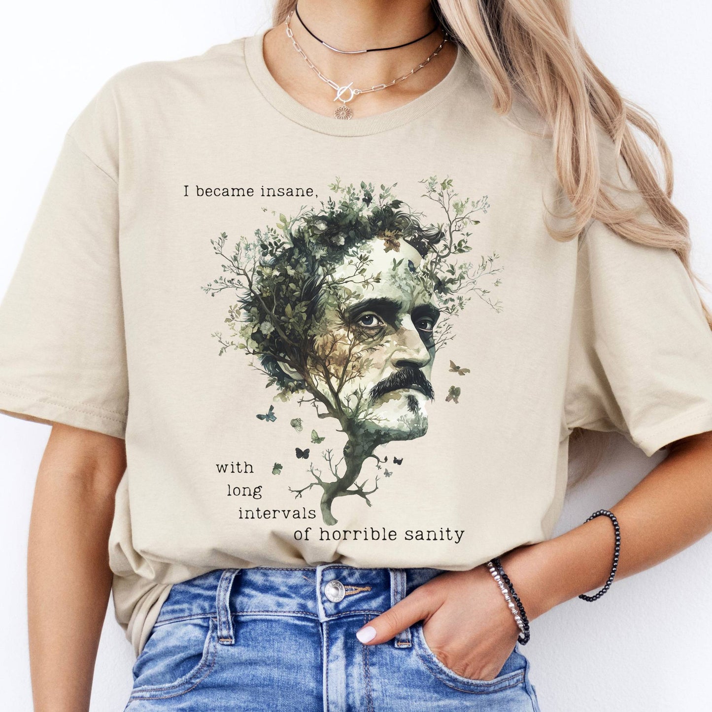 T-Shirts I Became Insane Edgar Allan Poe T-Shirt The Mystic Eden