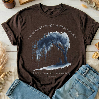 T-Shirt Dark Chocolate / S And So Being Young Edgar Allan Poe T-Shirt The Mystic Eden