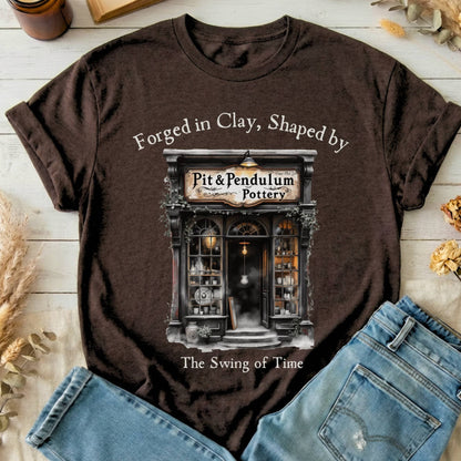 T-Shirt Dark Chocolate / S Pit & Pendulum Pottery Poe T-Shirt The Mystic Eden
