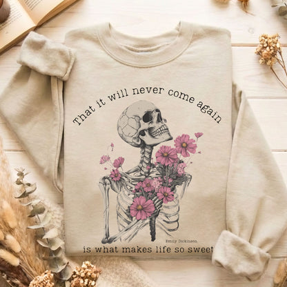 Sweatshirt Sand / S That It Will Never Come Again Emily Dickinson Sweatshirt The Mystic Eden