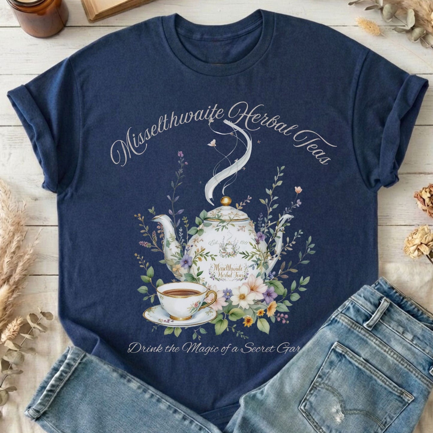 T-Shirt Navy / S Misselthwaite Herbal Teas The Secret Garden T-Shirt The Mystic Eden